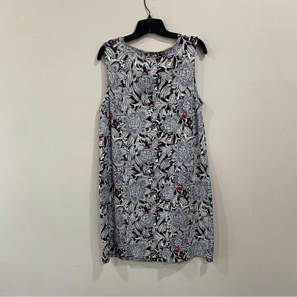 Boden Floral Boho A-Line Dress Size 12 Brown Orange White Sleeveless Casual - Picture 3 of 9